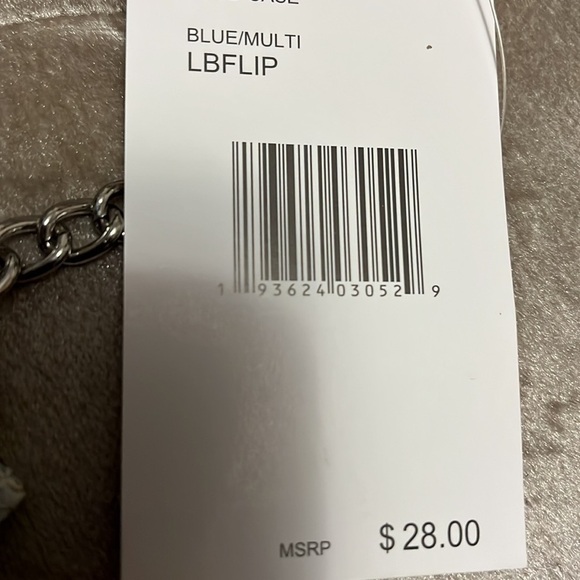 Betsey Johnson blue card wallet with zipper section for coins, new - Picture 7 of 8